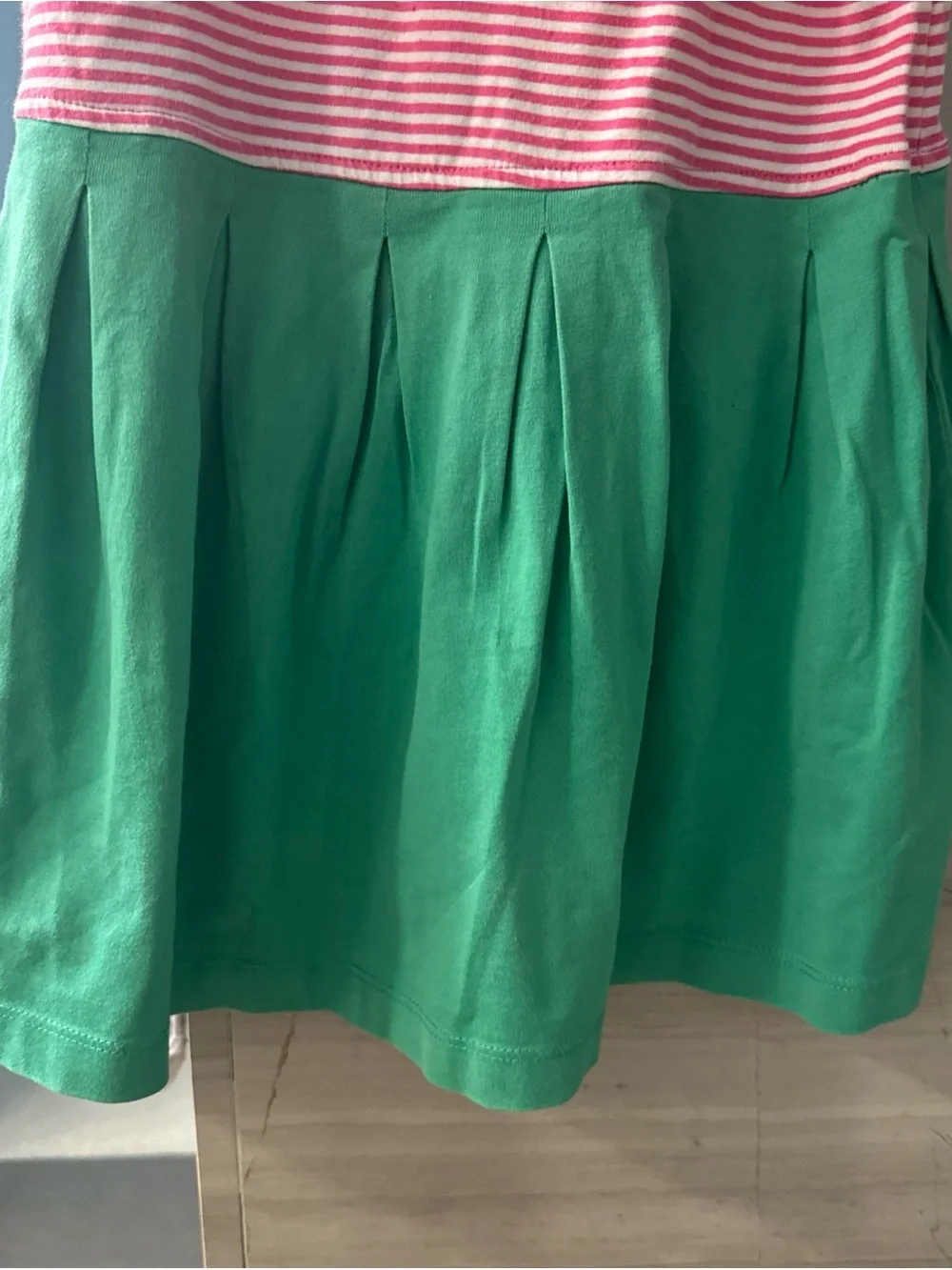 Hanna Andersson Pink & Green Sleeveless Drop-Waist Dress girls size 6